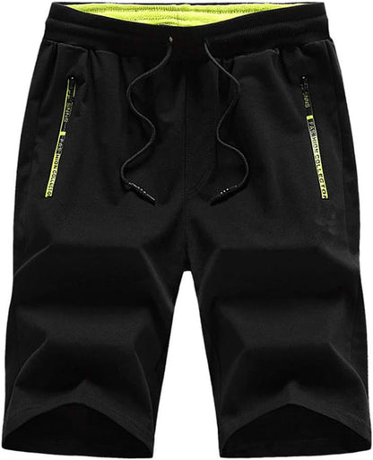 Big Boy's Casual Shorts Summer Cotton Classic Fit Drawstring Elastic Waist Beach Shorts with Pockets