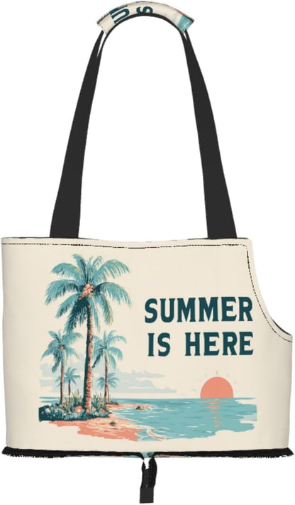 Summer is Here Pet Sling Carrier for Small Dog Cats Puppy Portable Tote Bag Pouch for Outdoor Travel Hiking