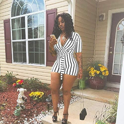 Sexy Two Piece Shorts Set - African Floral Jumpsuits Rompers Vacation Club Outfit