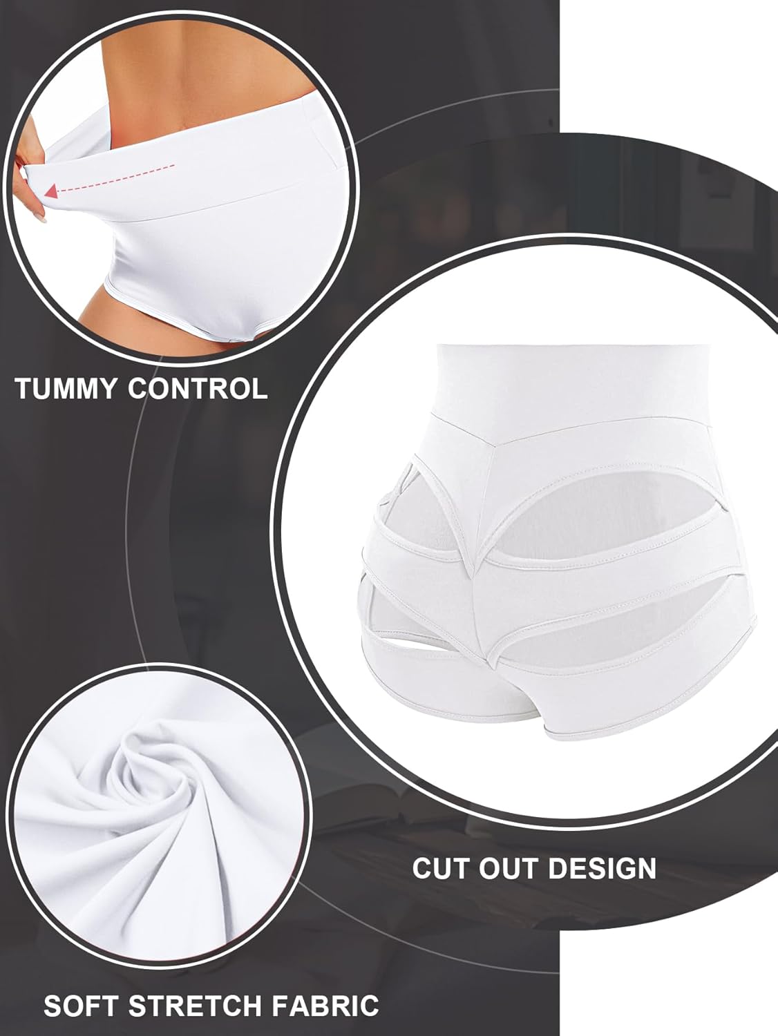 Cut Out Yoga Shorts Booty Butt Lifting Scrunch Shorts High Waisted Workout Gym Active Hot Pants