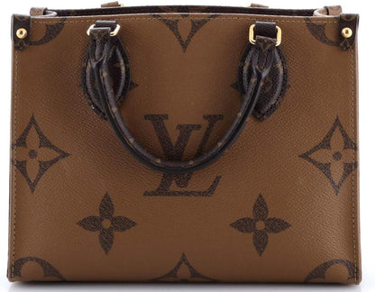 Pre-Loved OnTheGo Tote Reverse Monogram Giant PM, Brown