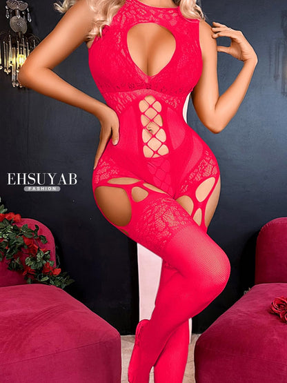 Women Body Stockings Sexy, Exotic Dancer Fishnets Lingerie Glow Party, Fishnet Bodysuit Rave Outfits Club Plus Size