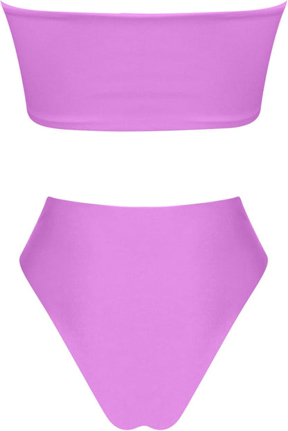 OMKAGI Women Bandeau Bikini Swimsuits Cheeky Off Shoulder Bathing Suit