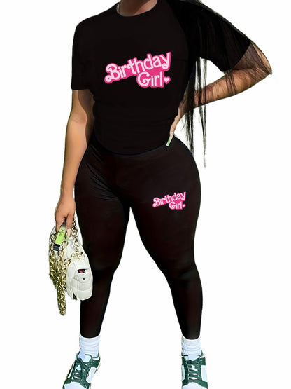 TOPONSKY Women Two Piece Workout Outfits Biker Short-Sleeve Long-Pant Sets