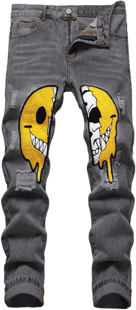 Boy's Skinny Fit Ripped Destroyed Distressed Fashion Kids Denim Jeans Pants