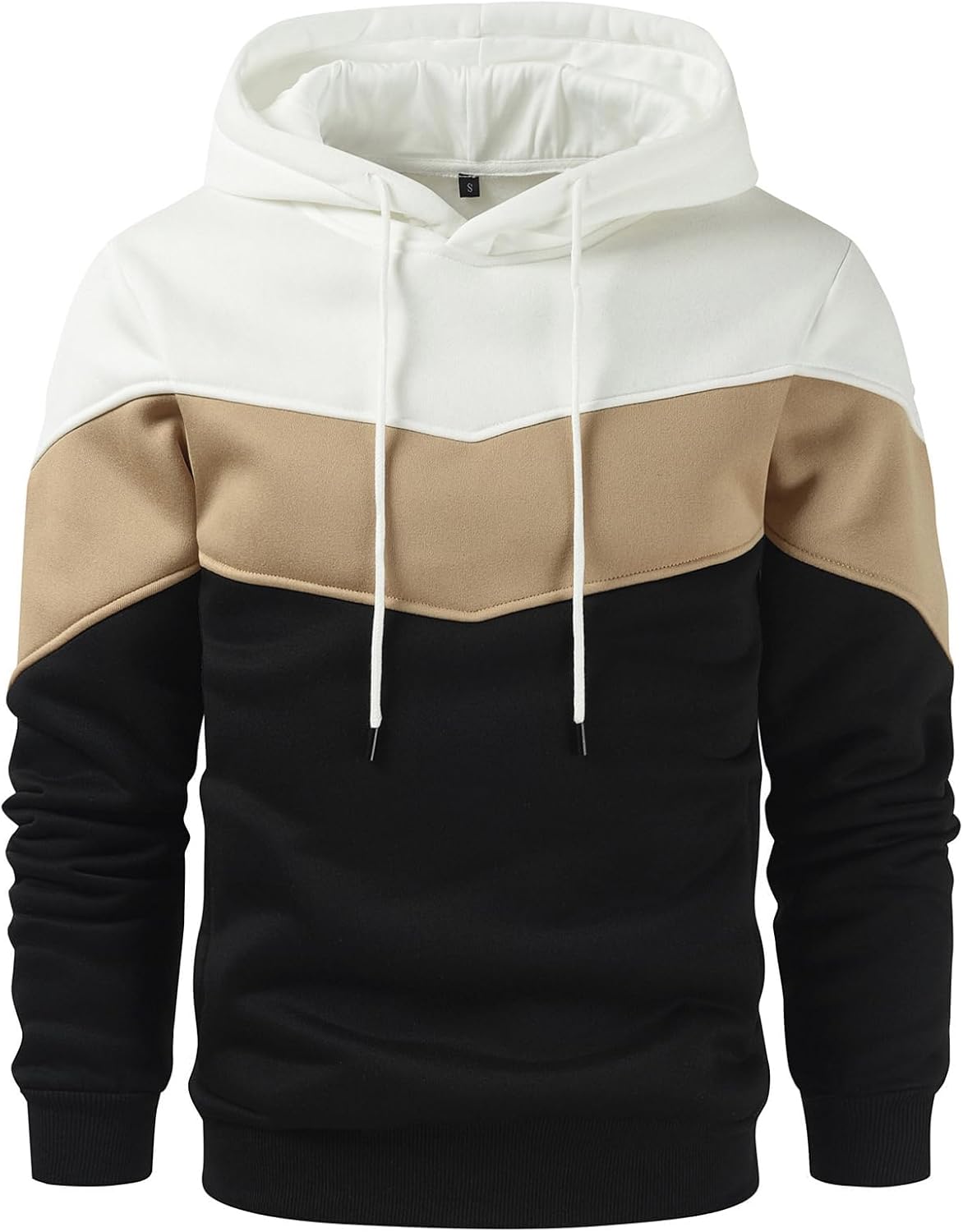 Gesean Men's Novelty Color Block Pullover Fleece Hoodie Long Sleeve Casual Sweatshirt with Pocket