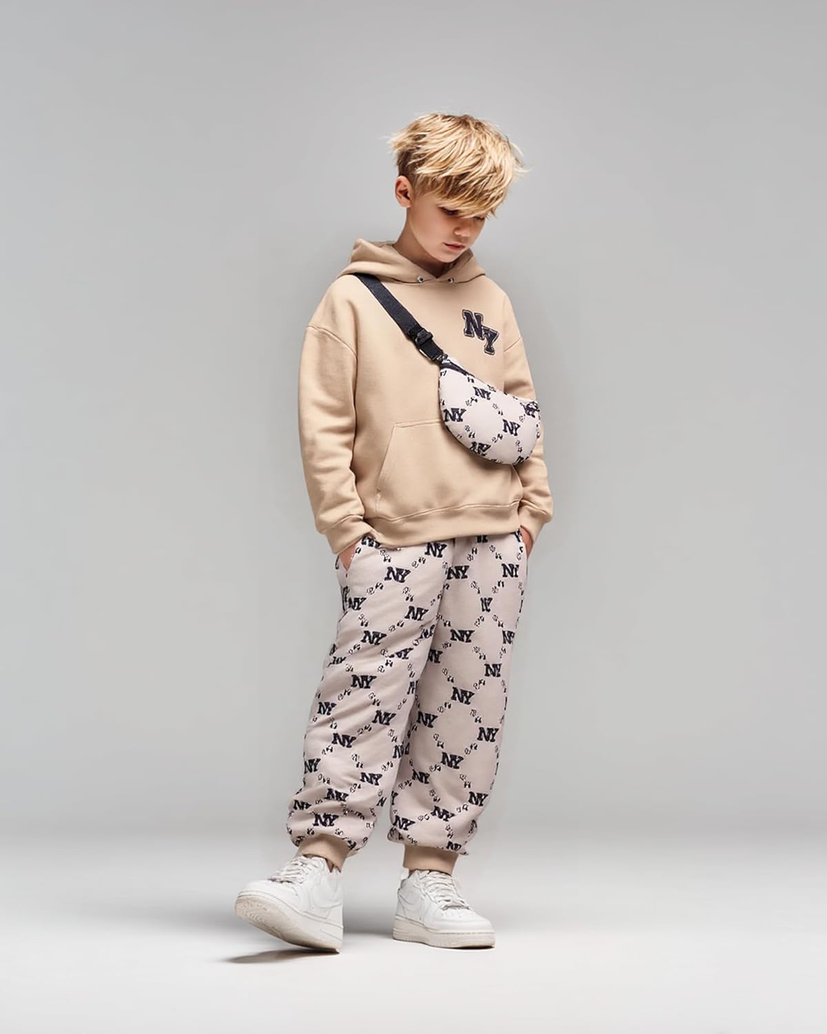 PureChapter Boys' Fashion 3Pcs Pullover Hoodies Sweatshirt Suit Crossbody Bag Stylish Clothes Kids Clothes