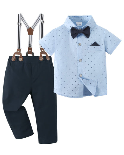 DISAUR Baby Boy Clothes Suits Toddler Dress Shirt With Bowtie Suspender Pants Outfit Sets Gentleman Wedding 1-6 Years