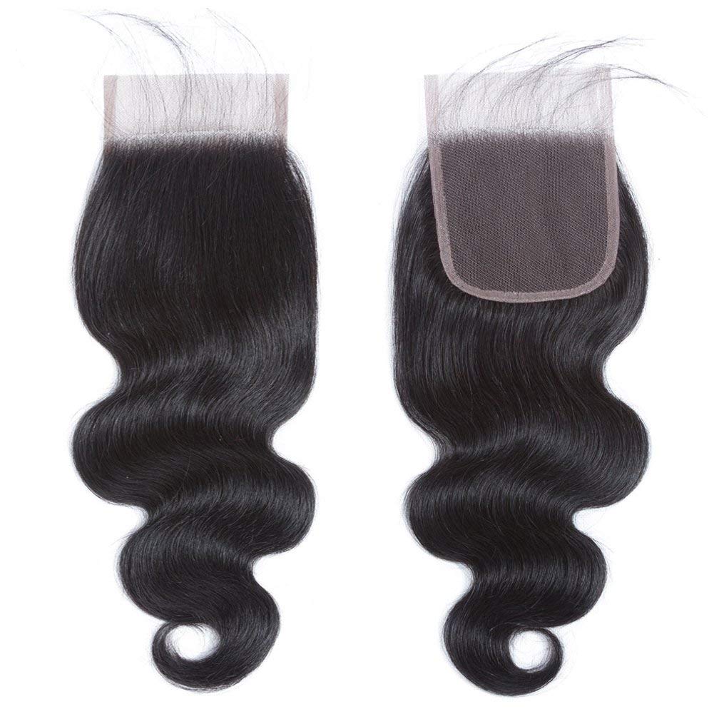 Hd Closure 5x5 Straight Closure 5x5 Transparent Lace Closure 12A Virgin Remy Human Hair Frontal Closure Pre Plucked With Baby Hair Natural Black Color(14inch)