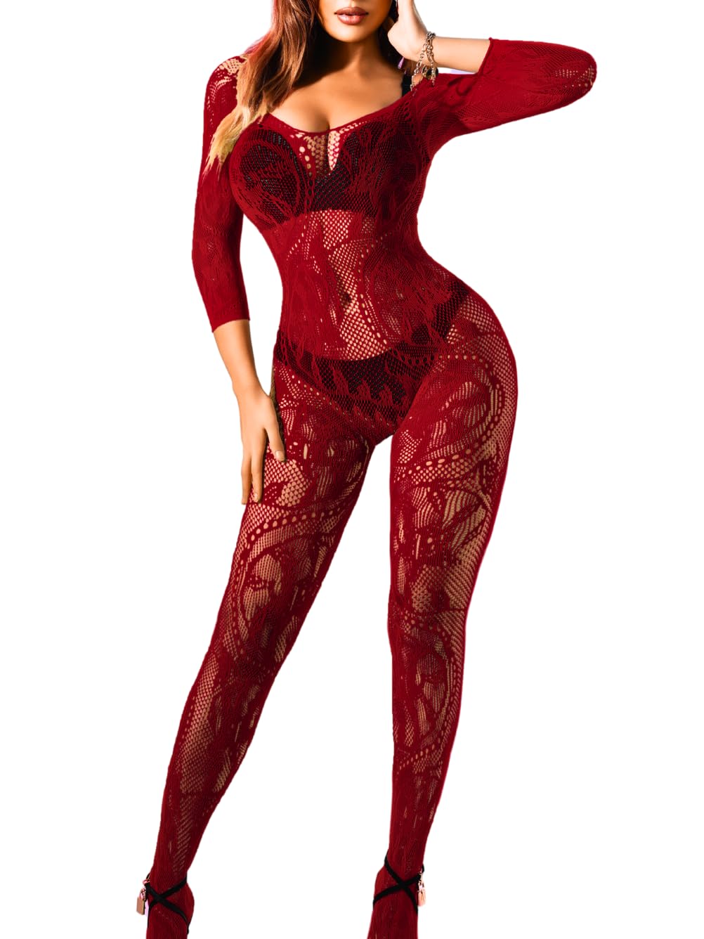 Women Sexy Body Stockings, Fishnet Bodysuit Glow Party Rave, Exotic Dancer Wear Fishnets Lingerie Outfits Plus Size