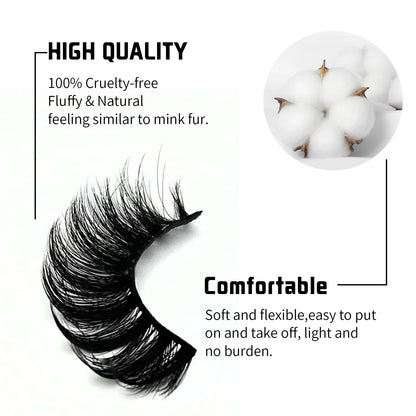 Mink Lashes Strip Eyelashes Volume False Eyelashes that Look Like Extensions Glamour Wispy Curly Fake Lashes 5 Pairs Pack