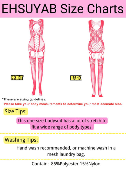 Women Body Stockings Sexy, Exotic Dancer Fishnets Lingerie Glow Party, Fishnet Bodysuit Rave Outfits Club Plus Size