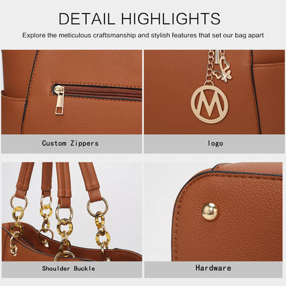 MKF Collection Tote Bag for Women, Handbag Set with Wallet-Top-Handle- Vegan Leather Purse