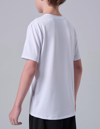 5 Pack Boys Athletic Shirts, Youth Activewear Dry Fit Tshirts for Kids, Short Sleeve Tees, Bulk Athletic Performance Clothing