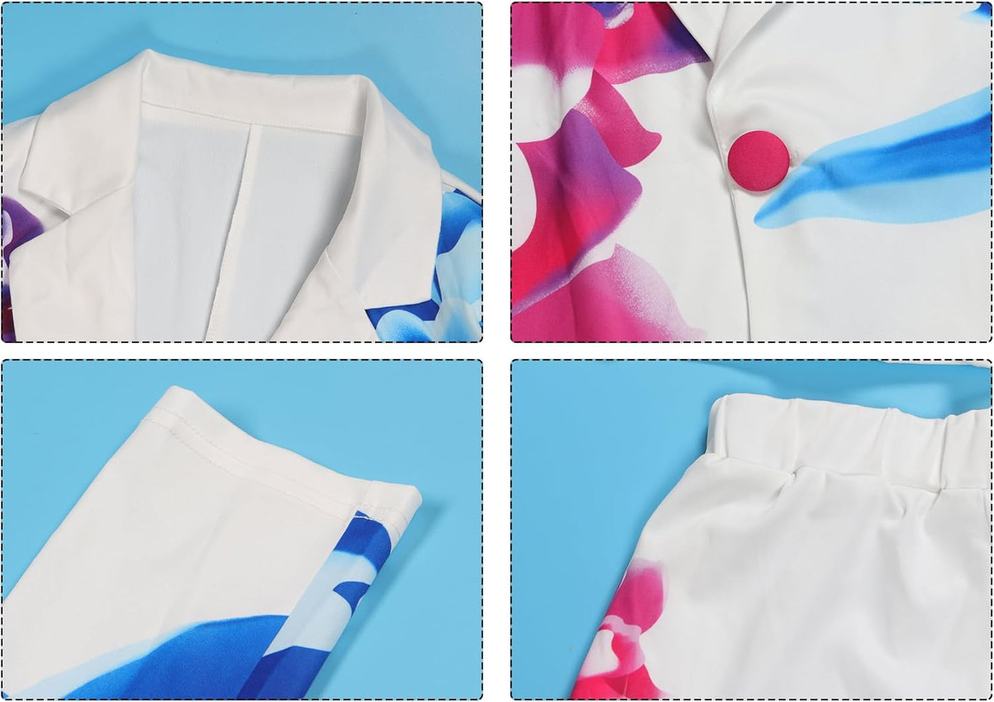 Sexy Blazer Shorts Suits for Women Floral Open Front Blazers Business Casual Shorts 2 Piece Set