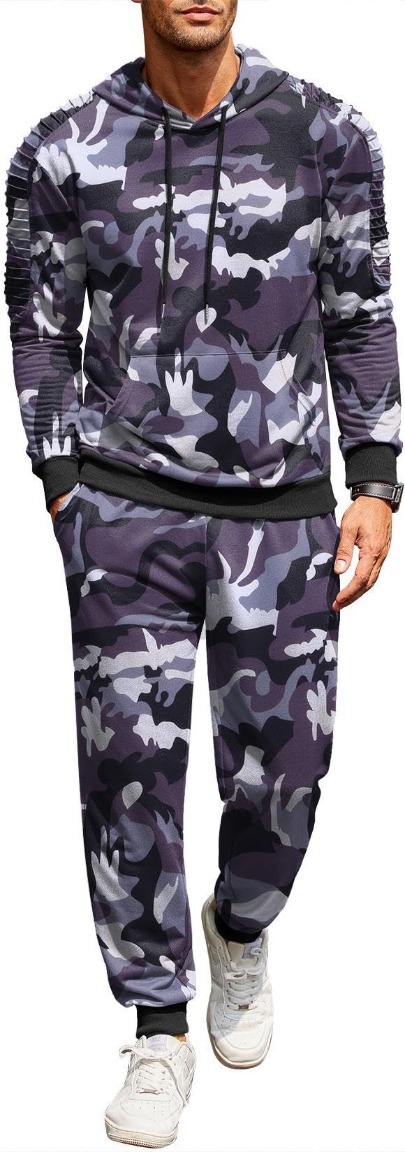 COOFANDY Men's Tracksuit 2 Piece Hoodie Sweatsuit Sets Casual Jogging Athletic Suits