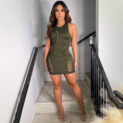 Two Piece Skirt Set for Women Sexy Summer Club Outfits for Night Going Out Crop Tops Mini Cutout Dresses