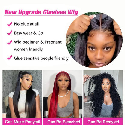 13x6 Straight Lace Front Wigs Human Hair 200 Density HD Transparent Lace Frontal Human Hair Wigs for Women Glueless Wigs Human Hair Pre Plucked 28 Inch