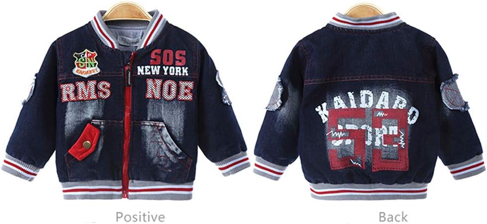 Yao 1T-5T Toddler Boy Clothes,Autumn Baby Boy 3pcs Clothing Sets Denim Vest Cotton Hoodies Jeans for Kids