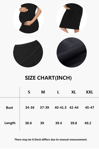 Smallshow Women's Sleeveless Maternity Dress Ruched Pregnancy Clothes