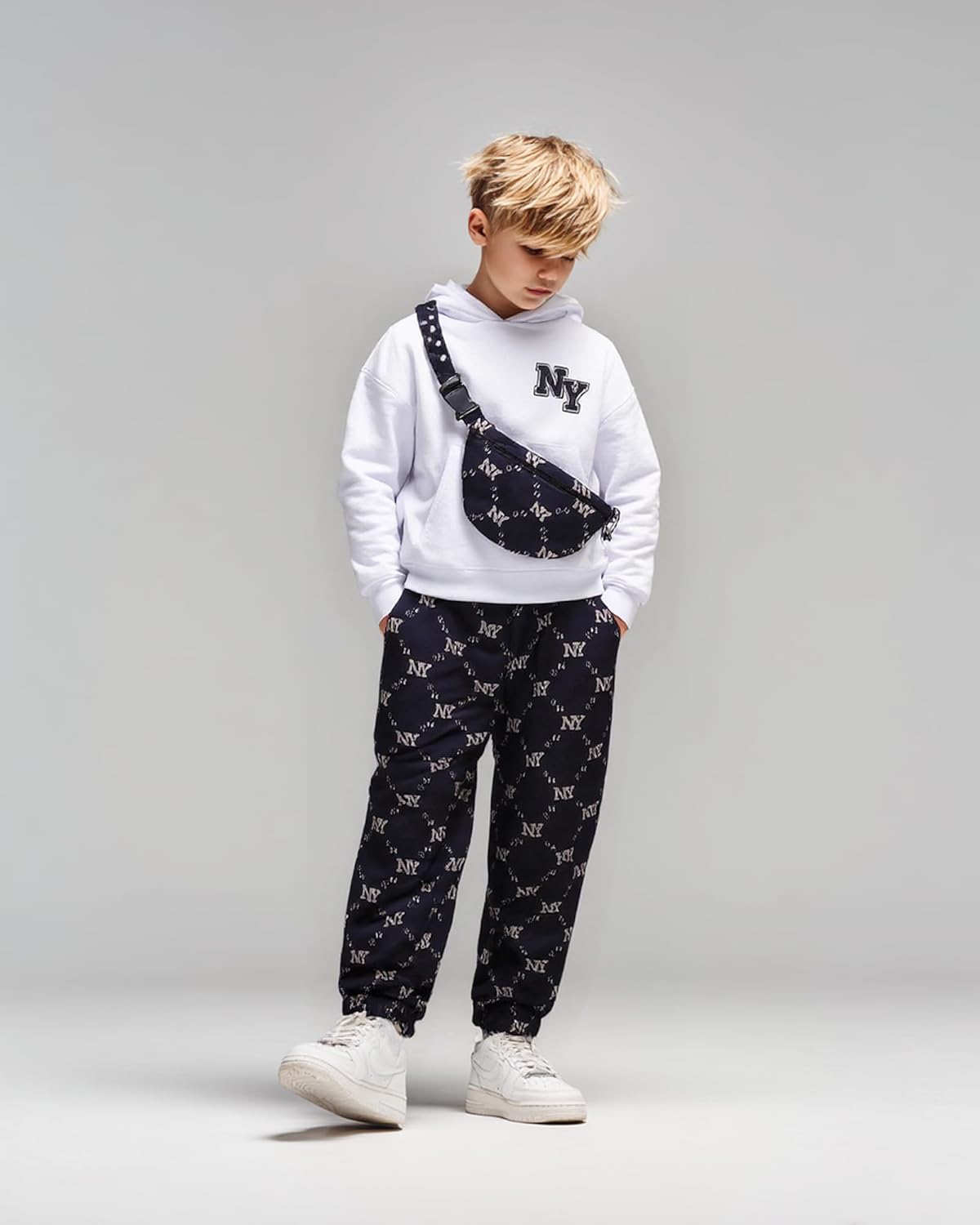 PureChapter Boys' Fashion 3Pcs Pullover Hoodies Sweatshirt Suit Crossbody Bag Stylish Clothes Kids Clothes