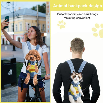 Pet Carrier Backpack, Adjustable Backpack Legs Out Easy-fit Chest Carrier for Small Dogs Cats Puppies