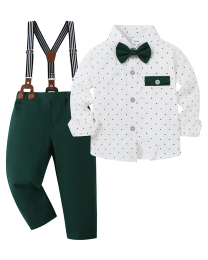 DISAUR Baby Boy Clothes Suits Toddler Dress Shirt With Bowtie Suspender Pants Outfit Sets Gentleman Wedding 1-6 Years