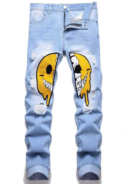 Boy's Skinny Fit Ripped Destroyed Distressed Fashion Kids Denim Jeans Pants