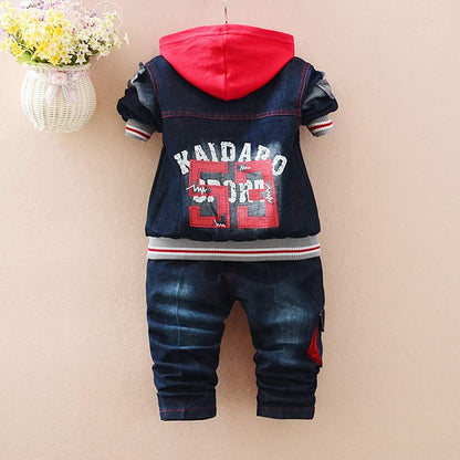 Yao 1T-5T Toddler Boy Clothes,Autumn Baby Boy 3pcs Clothing Sets Denim Vest Cotton Hoodies Jeans for Kids