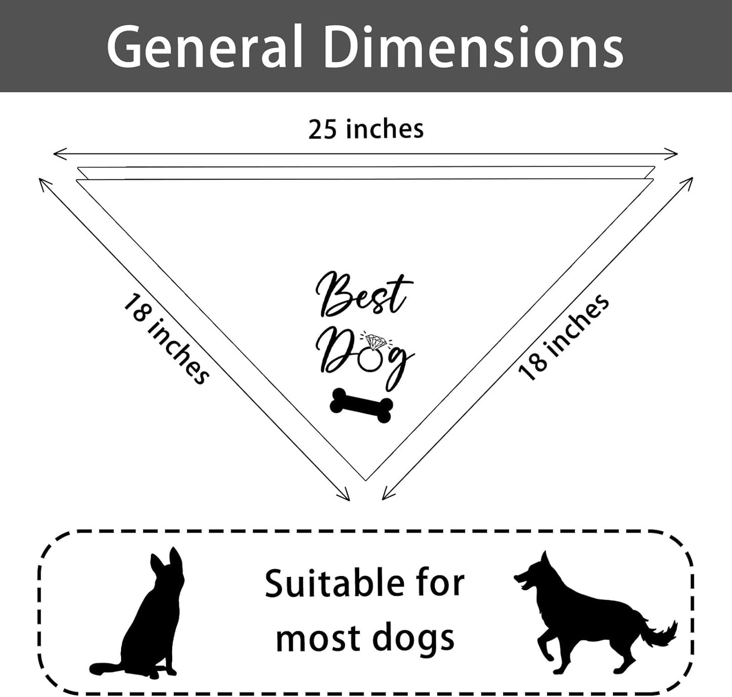 Pup of Honor Best Dog Bandana Wedding Dog Bandana Bridal Party Wedding Engagement Photo Prop Pet Scarf Accessories for Dog Lovers Owner Gift Pack of 2