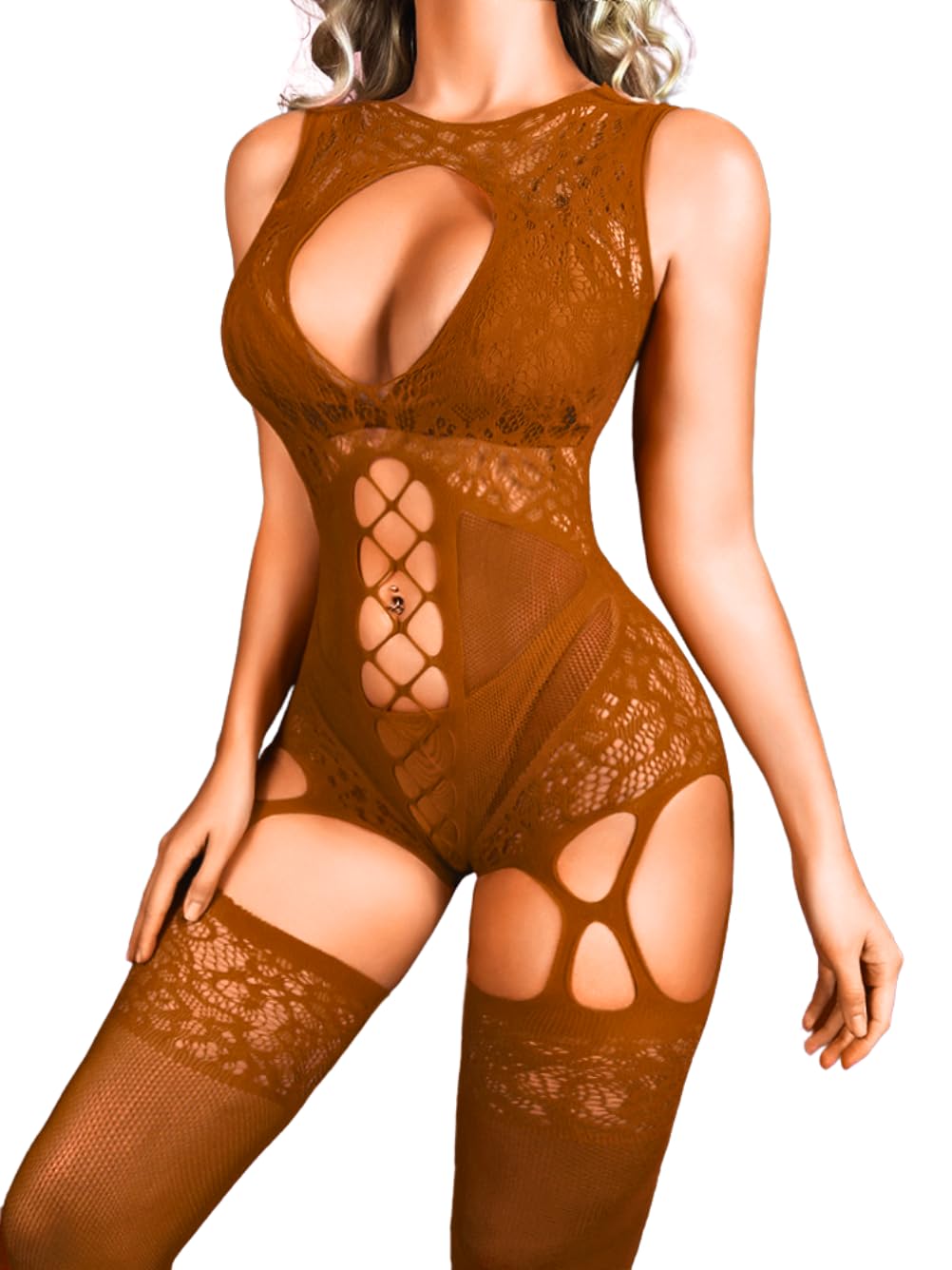 Women Body Stockings Sexy, Exotic Dancer Fishnets Lingerie Glow Party, Fishnet Bodysuit Rave Outfits Club Plus Size