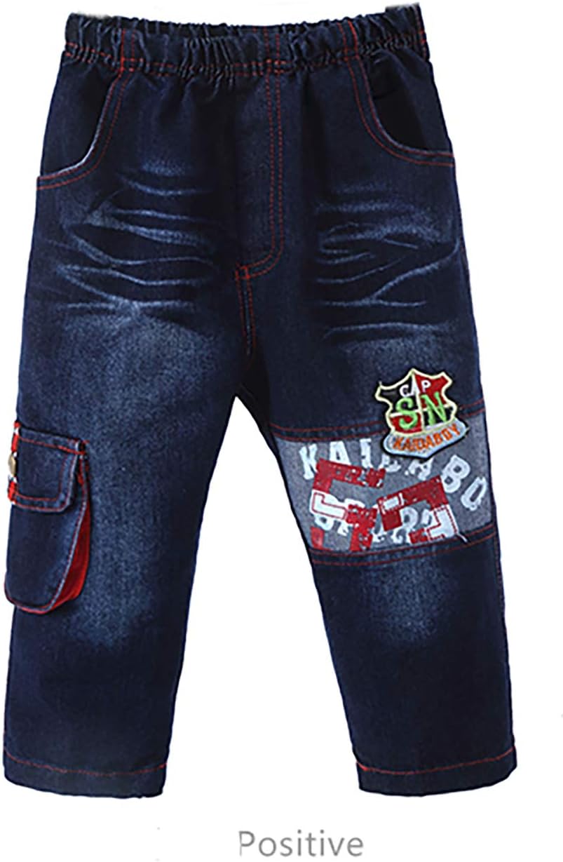 Yao 1T-5T Toddler Boy Clothes,Autumn Baby Boy 3pcs Clothing Sets Denim Vest Cotton Hoodies Jeans for Kids