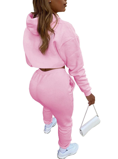 Adogirl Women 3 Piece Outfits Tracksuits Set Sexy Long Sleeve Pullover Hoodie Tank Crop Tops Jogger Sweatpants Sweatsuits