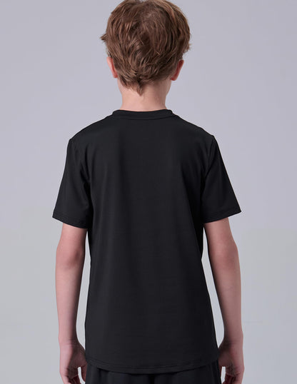 5 Pack Boys Athletic Shirts, Youth Activewear Dry Fit Tshirts for Kids, Short Sleeve Tees, Bulk Athletic Performance Clothing
