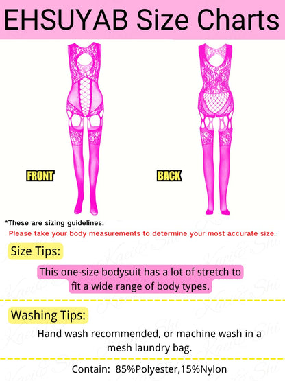 Women Body Stockings Sexy, Exotic Dancer Fishnets Lingerie Glow Party, Fishnet Bodysuit Rave Outfits Club Plus Size