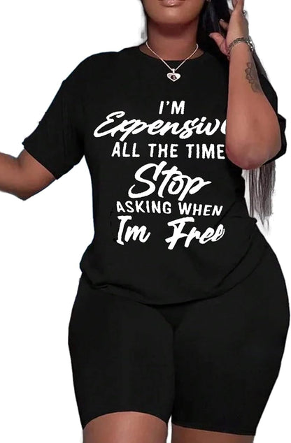 Hilinker Womens 2 Piece Outfits Short Sleeve Top and Shorts Set Summer Workout Casual Tracksuit