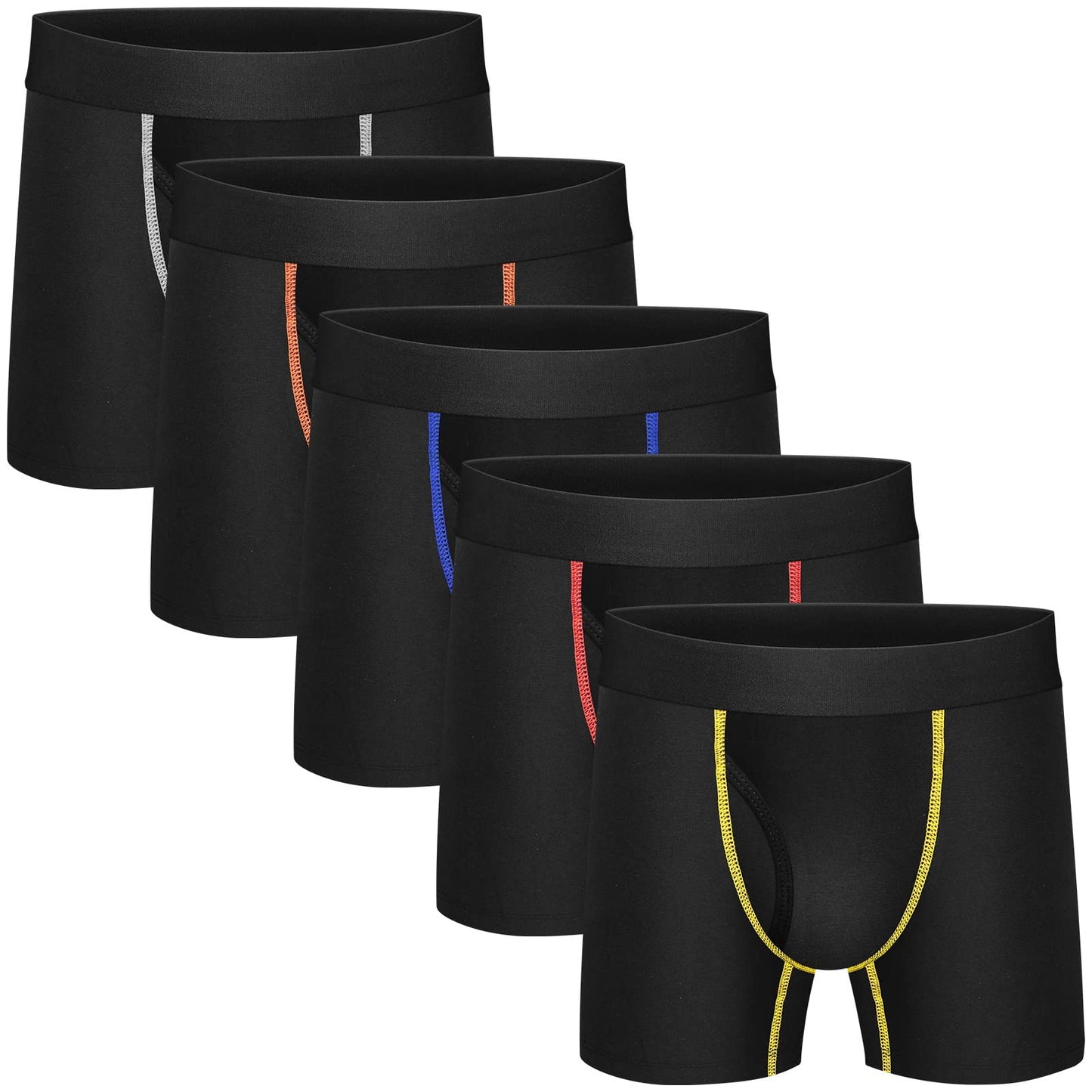 Boys Boxer Briefs,Cotton Toddler Underwear Breathable Mesh Performance Sport Big Boy Boxer Briefs with Fly 5 Pack