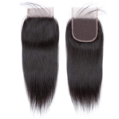 Hd Closure 5x5 Straight Closure 5x5 Transparent Lace Closure 12A Virgin Remy Human Hair Frontal Closure Pre Plucked With Baby Hair Natural Black Color(14inch)
