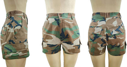 NRTHYE Womens High Waisted Camo Shorts Casual Trendy Short Pants Summer Shorts with Pockets
