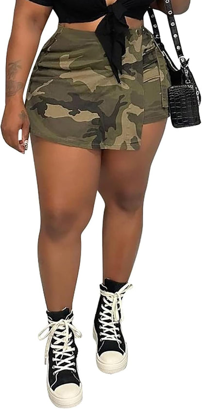 NRTHYE Womens High Waisted Camo Shorts Casual Trendy Short Pants Summer Shorts with Pockets