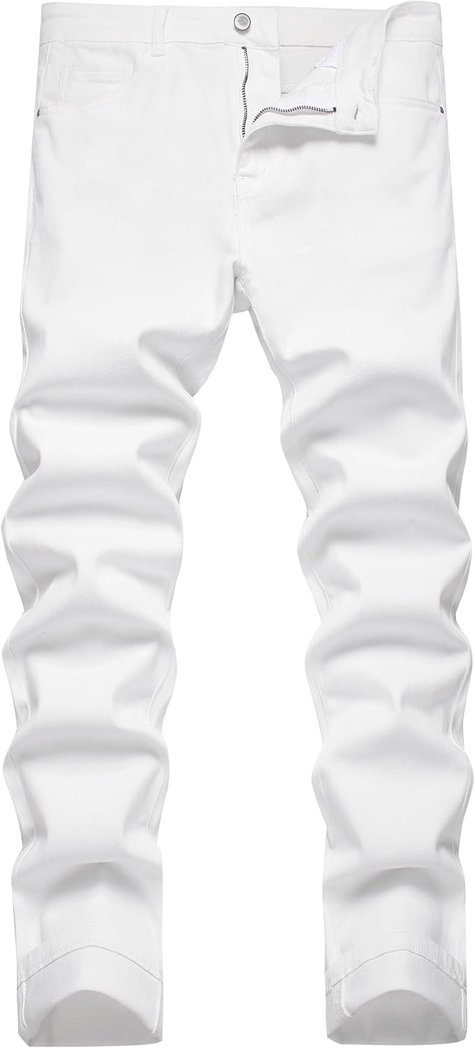 DANT BULUN Men's Fashion Casual Printed Jeans Stretch Skinny Denim Jogger Pants