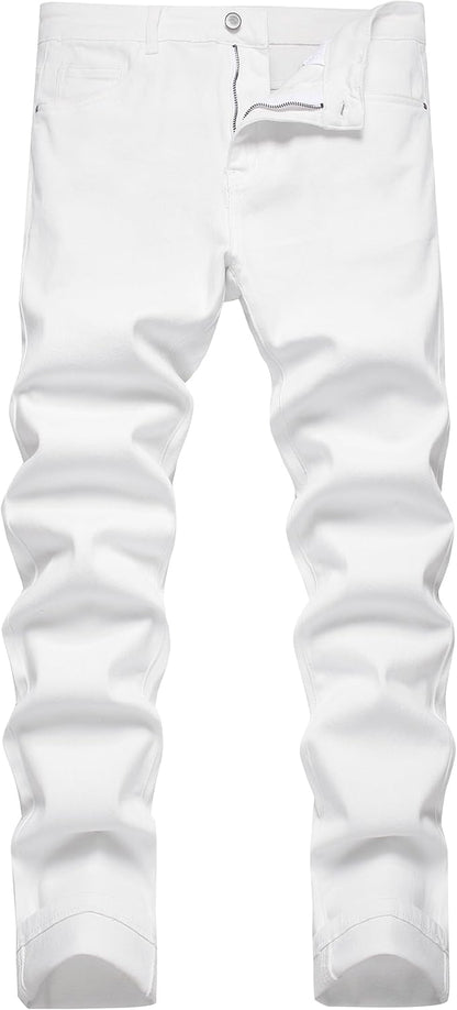 DANT BULUN Men's Fashion Casual Printed Jeans Stretch Skinny Denim Jogger Pants