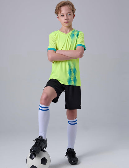 5 Pack Boys Athletic Shirts, Youth Activewear Dry Fit Tshirts for Kids, Short Sleeve Tees, Bulk Athletic Performance Clothing