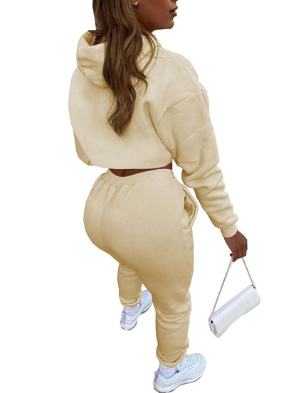 Adogirl Women 3 Piece Outfits Tracksuits Set Sexy Long Sleeve Pullover Hoodie Tank Crop Tops Jogger Sweatpants Sweatsuits