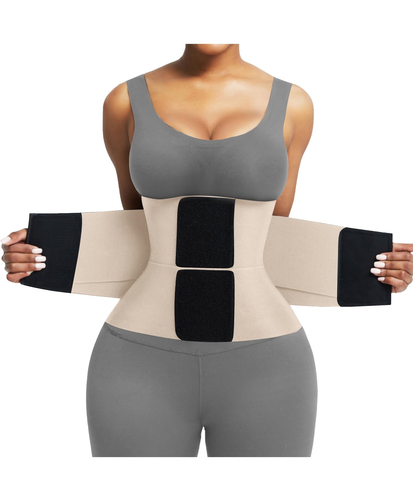 FeelinGirl Waist Trainer Belt Waist Cincher Trimmer Ab Belt Tummy Control Body Shaper with Triple Wrap Women and Men