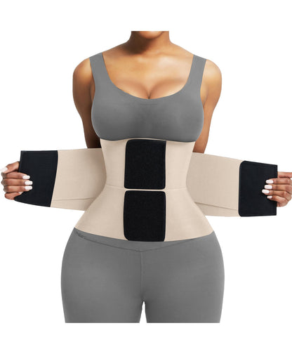 FeelinGirl Waist Trainer Belt Waist Cincher Trimmer Ab Belt Tummy Control Body Shaper with Triple Wrap Women and Men