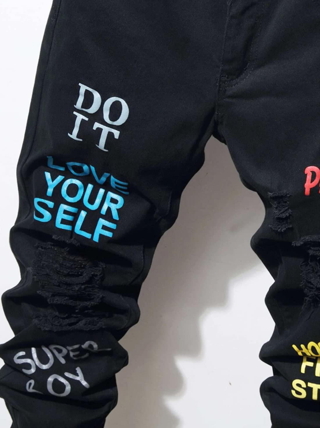 Boy's Skinny Fit Ripped Destroyed Distressed Fashion Kids Denim Jeans Pants