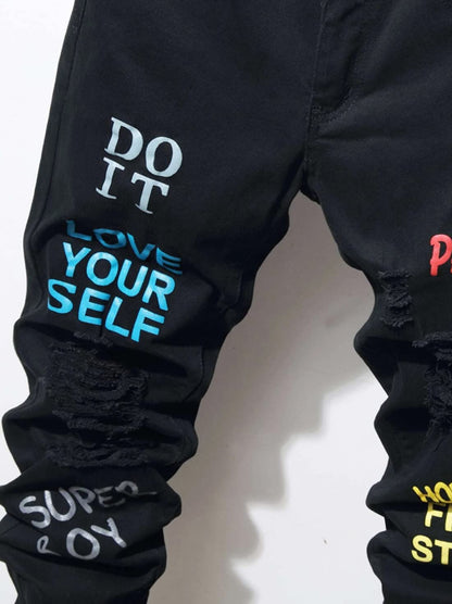 Boy's Skinny Fit Ripped Destroyed Distressed Fashion Kids Denim Jeans Pants