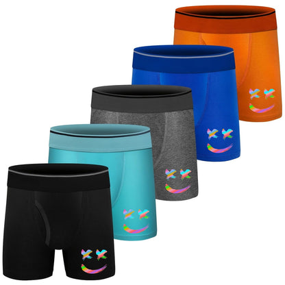 Boys Boxer Briefs,Cotton Toddler Underwear Breathable Mesh Performance Sport Big Boy Boxer Briefs with Fly 5 Pack