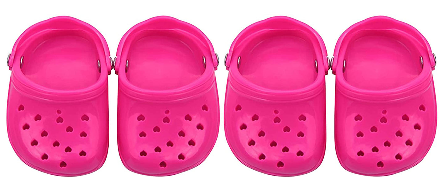 4 PCS Small Dog Sandals, Shoes for Dogs, Candy Colors Dog Sandals for Photo, Doggy Rubber Slipper Shoes Pink
